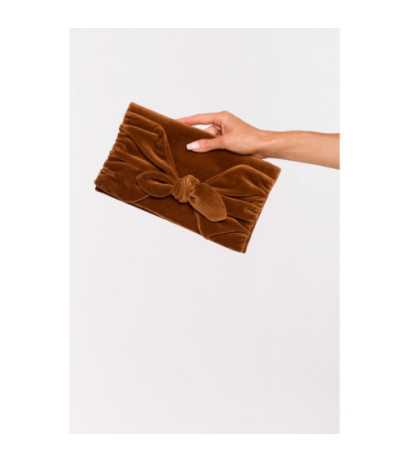 M659 Velour clutch bag - cognac