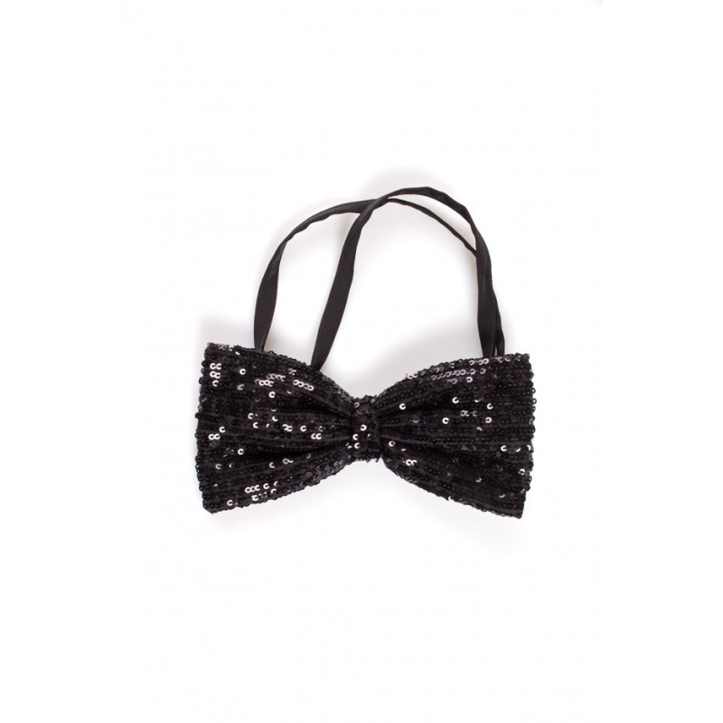 M662 Sequin bow tie - black