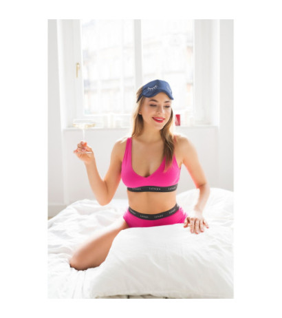 LA096 Sports bra with logoed elastic - pink