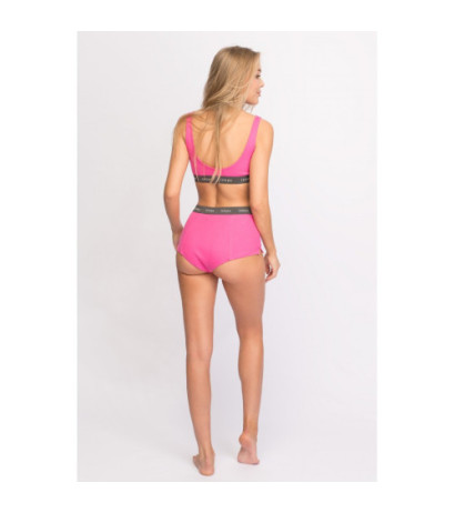 LA097 High-waisted sports briefs with logoed elastic - pink