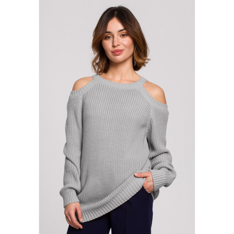 BK069 Sweater with arm cutouts - gray