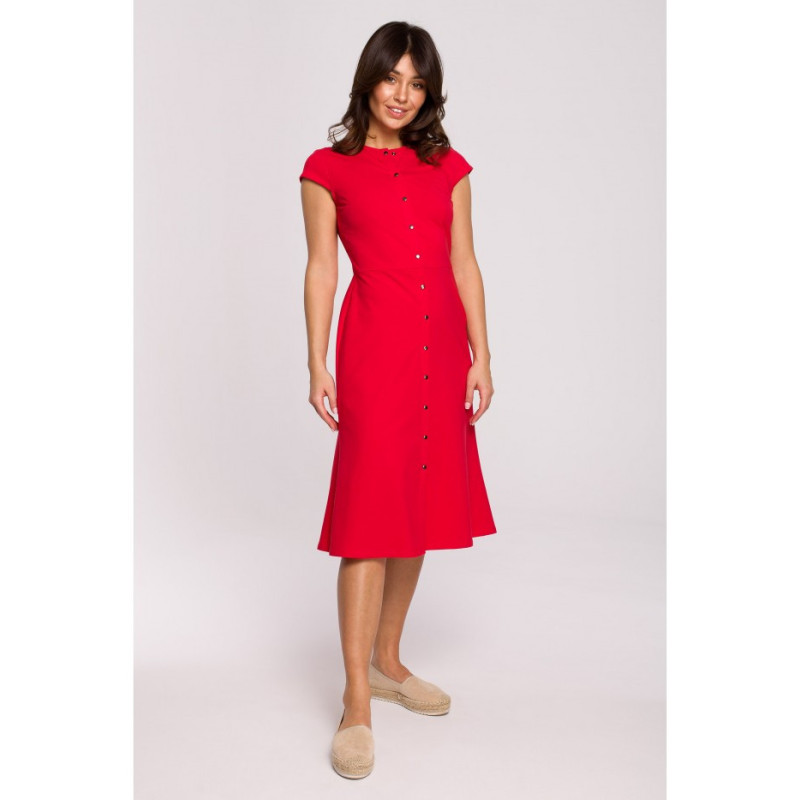 B217 A-line cut dress - red