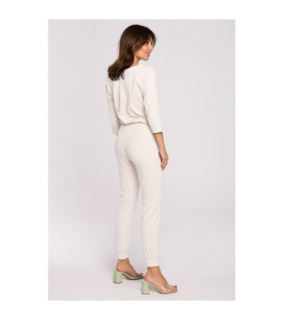 B220 Jumpsuit with 3/4 length sleeves - cream