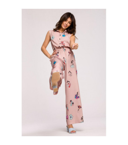 B229 Printed viscose jumpsuit - model 1