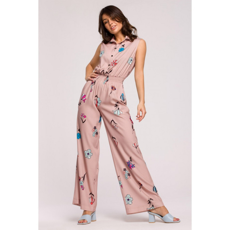 B229 Printed viscose jumpsuit - model 1