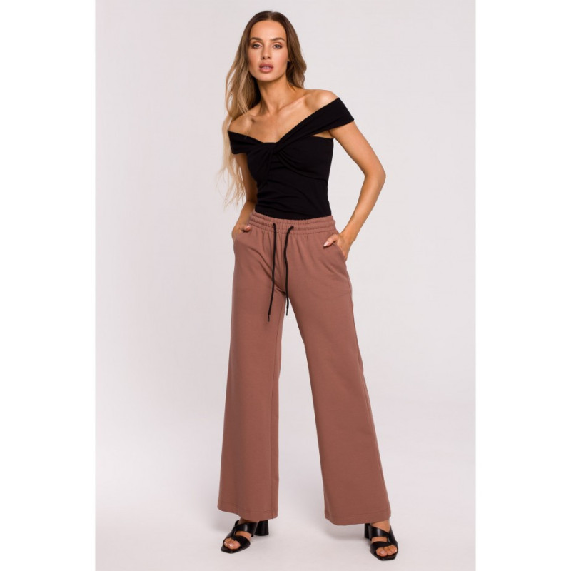 M675 Sweatpants with wide legs - chocolate