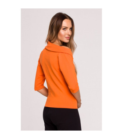 M678 MOE blouse with neckline and piping - orange