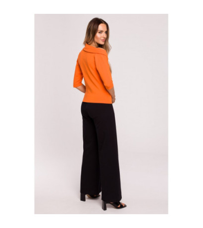 M678 MOE blouse with neckline and piping - orange