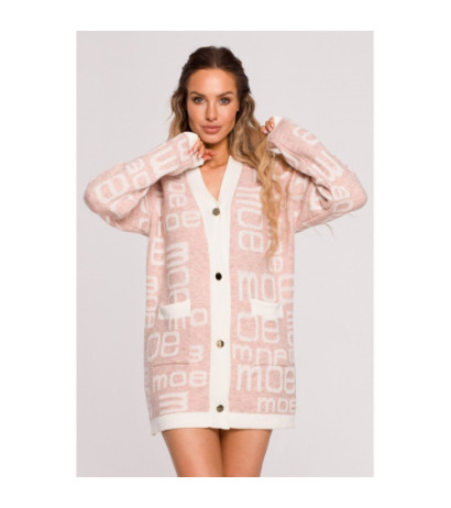 M683 MOE lettered cardigan - dirty pink