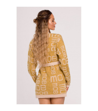 M683 MOE lettered cardigan - mustard