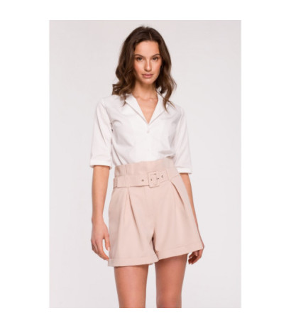 K126 High-waisted shorts - beige