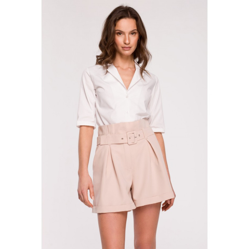 K126 High-waisted shorts - beige