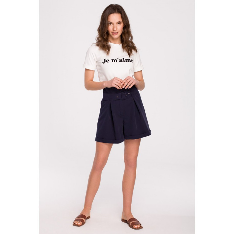 K126 High-waisted shorts - navy blue