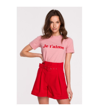 K127 FLOCK printed T-shirt - pink