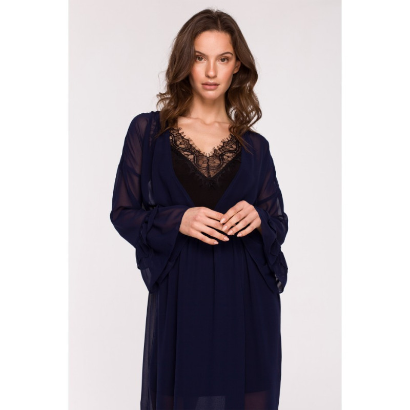 K136 Chiffon maxi dress - navy blue