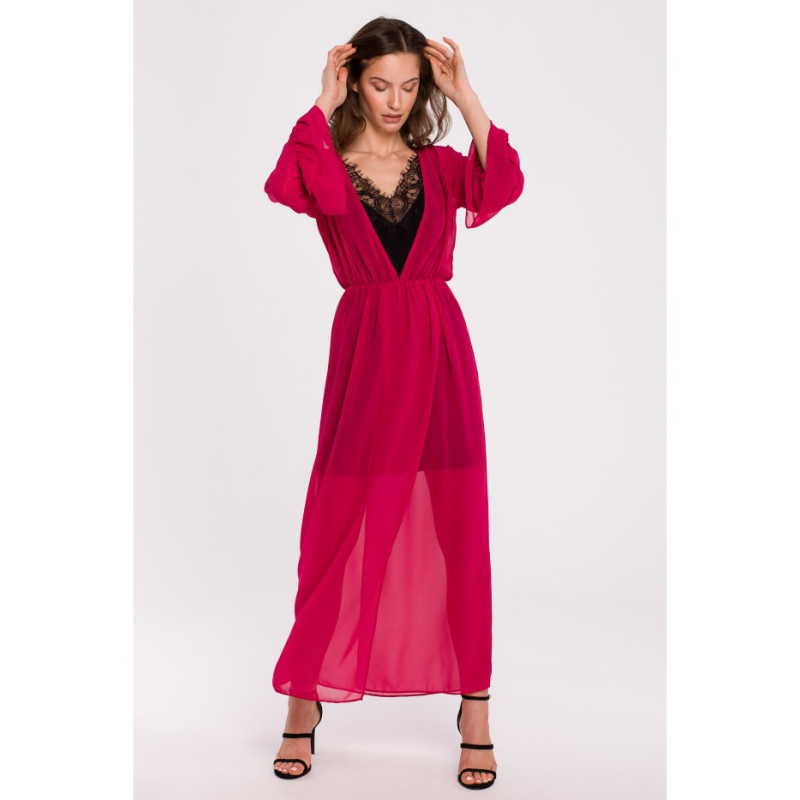 K136 Chiffon maxi dress - fuchsia