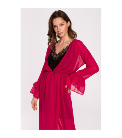 K136 Chiffon maxi dress - fuchsia