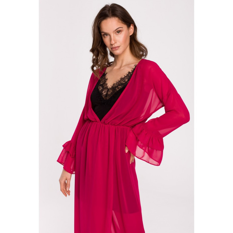 K136 Chiffon maxi dress - fuchsia