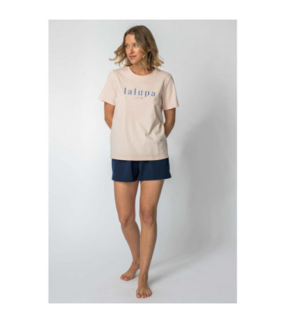 LA109 T-shirt with inscription "LALUPA sea life" - peach