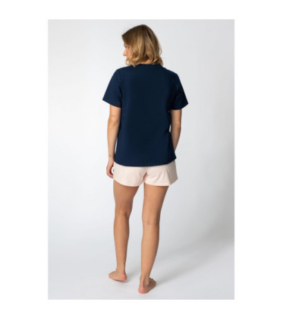 LA109 T-shirt with inscription "LALUPA sea life" - navy blue