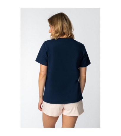 LA109 T-shirt with inscription "LALUPA sea life" - navy blue