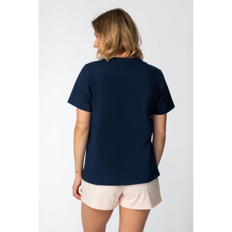 LA109 T-shirt with inscription "LALUPA sea life" - navy blue