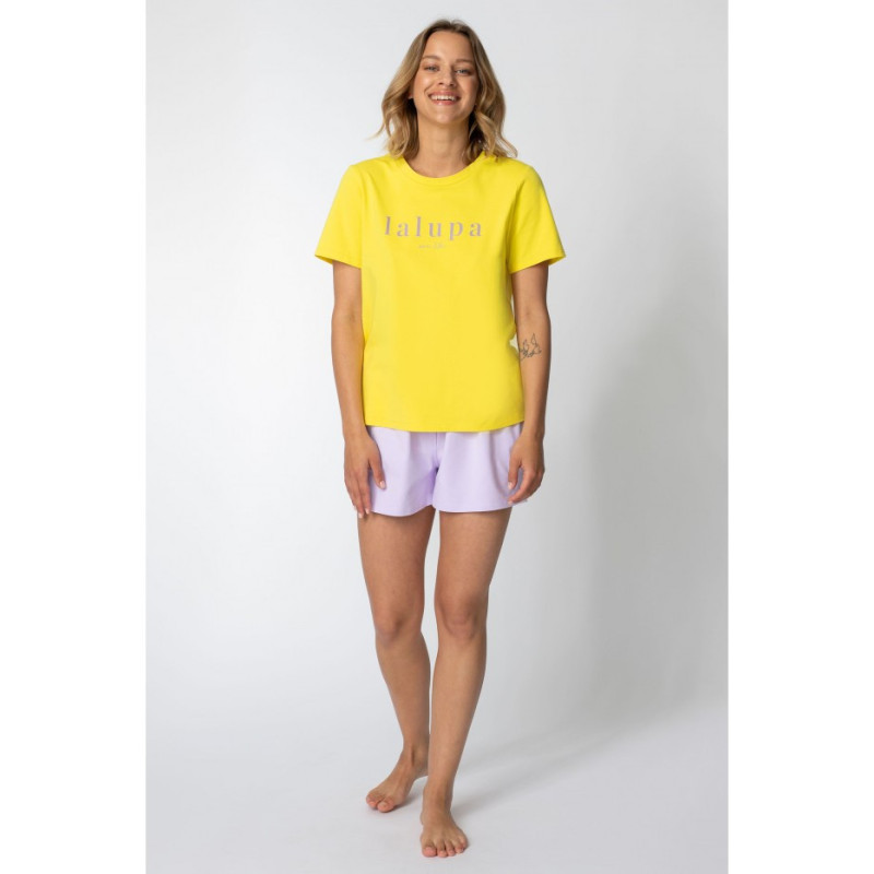 LA109 T-shirt with "LALUPA sea life" inscription - yellow