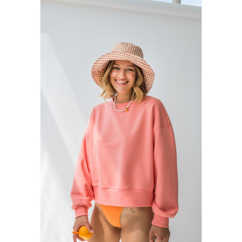 LA111 Ribbed sweatshirt - coral