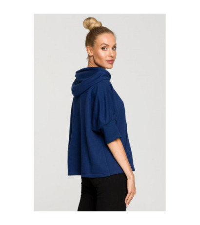 M689 Sweatshirt with hood and extra cuffs - inkblue