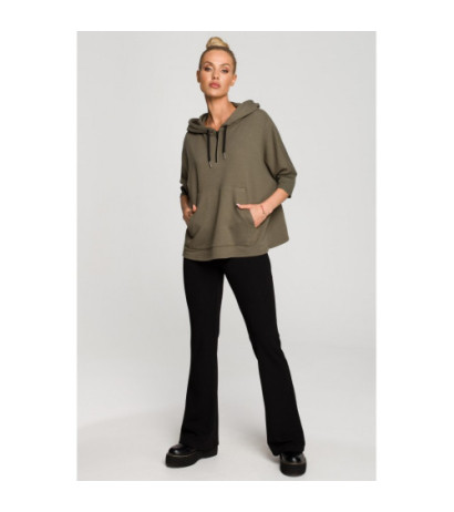 M689 Hooded sweatshirt with extra cuffs - khaki