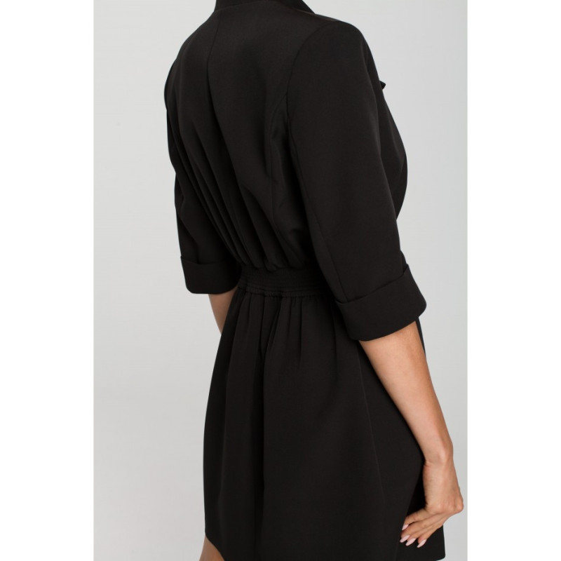 M699 Jacket dress with elastic waistband - black