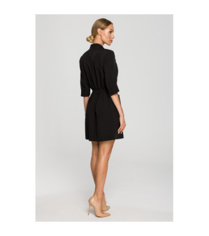 M699 Jacket dress with elastic waistband - black