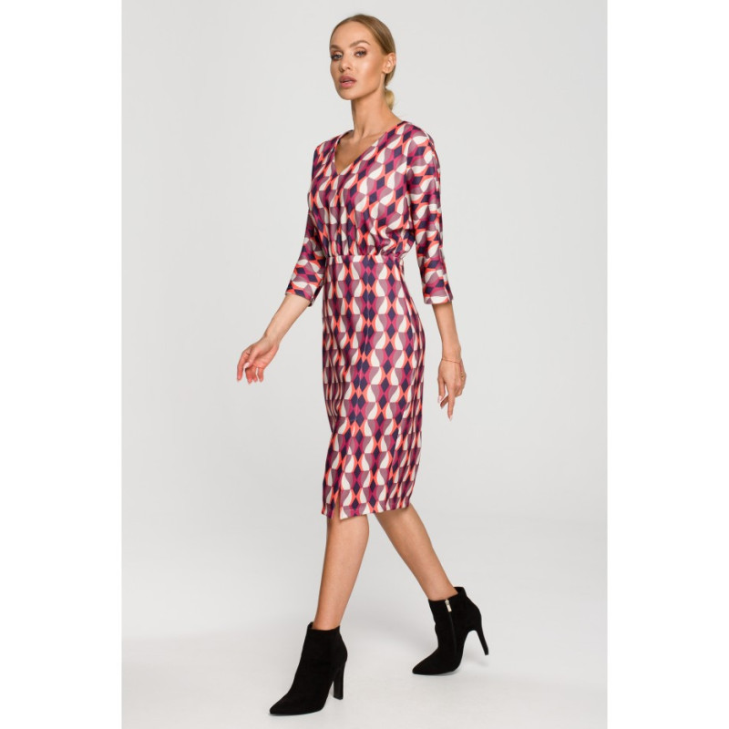 M705 Printed dress with a loose top - model 2