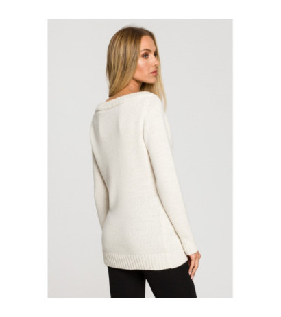 M711 Sweater with slit in the neckline - ivory