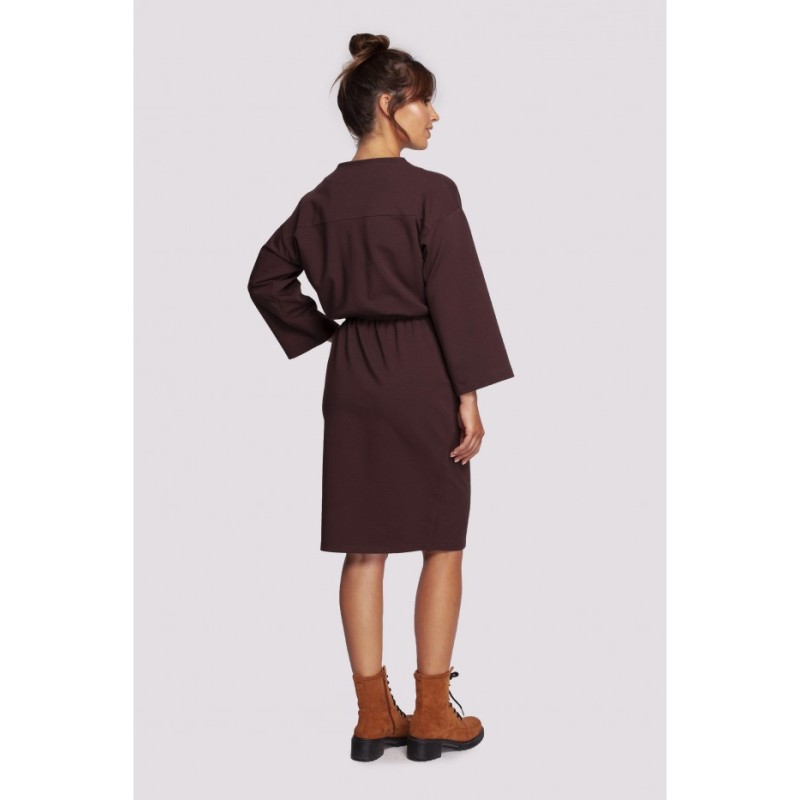 B234 Dress pulled at the waist with trousers - brown