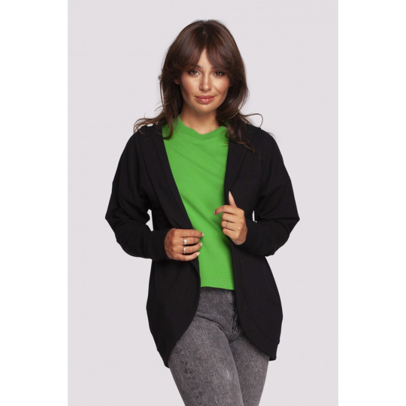 B235 Coat with rounded edges - black