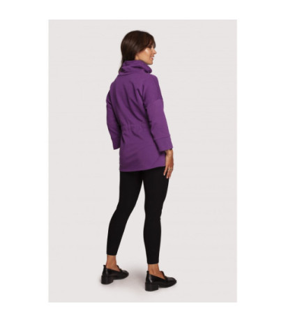 B236 Sweatshirt with turtleneck and ribbon cent - purple