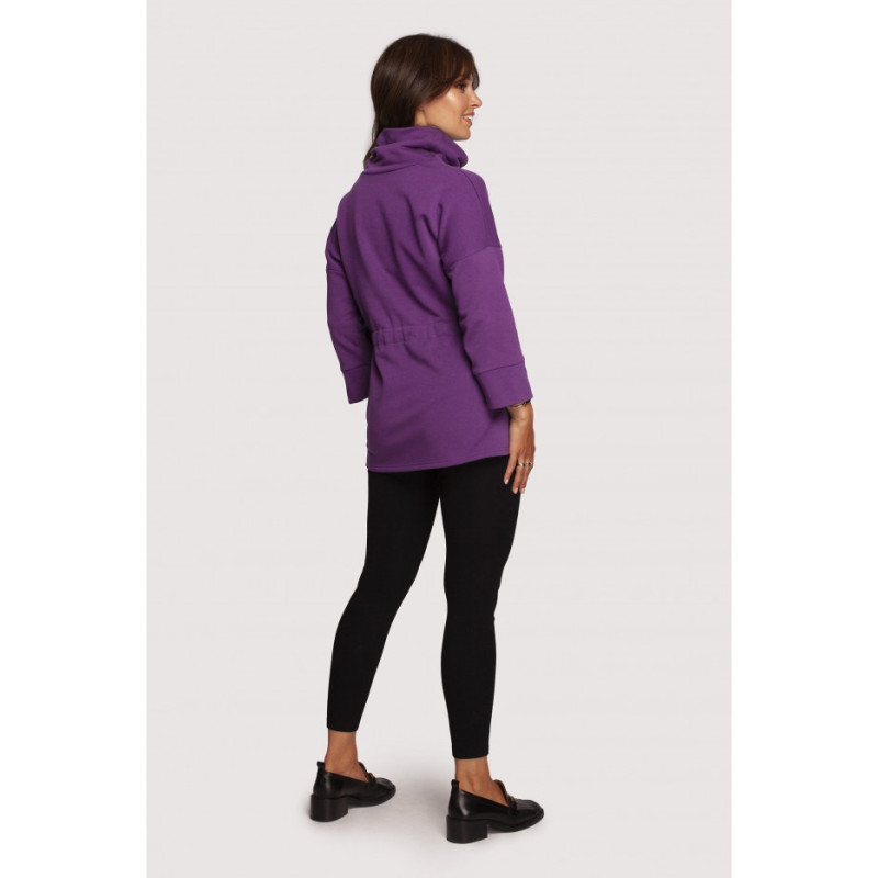 B236 Sweatshirt with turtleneck and ribbon cent - purple