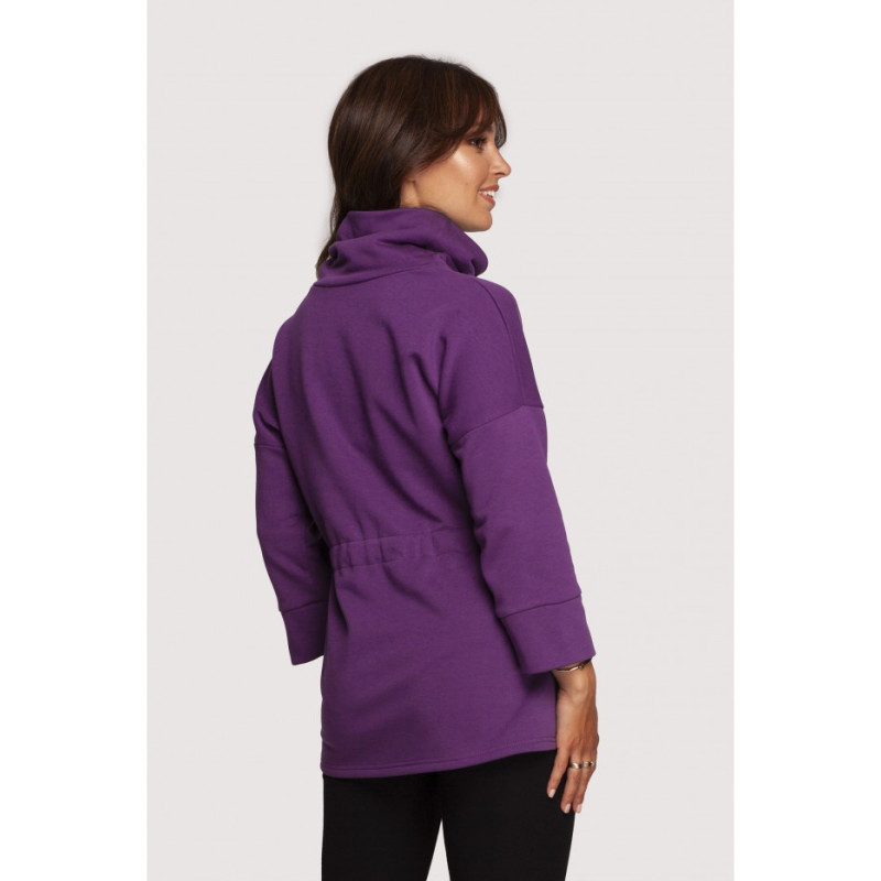 B236 Sweatshirt with turtleneck and ribbon cent - purple