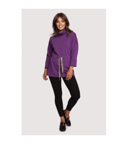 B236 Sweatshirt with turtleneck and ribbon cent - purple