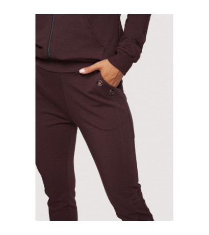 B243 Trousers with stitching on legs - brown