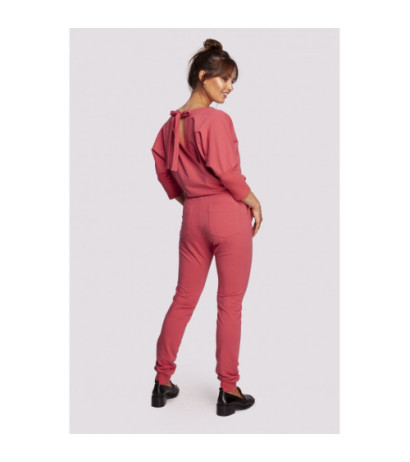 B244 Jumpsuit with overlap back neckline - coral