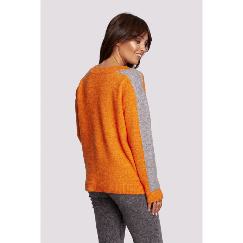 BK093 Cheeky sweater with contrasting stripes - bright orange