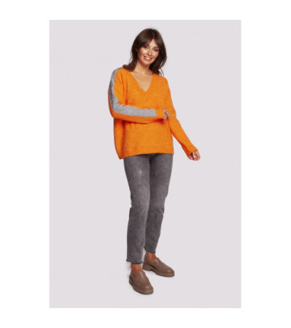 BK093 Cheeky sweater with contrasting stripes - bright orange