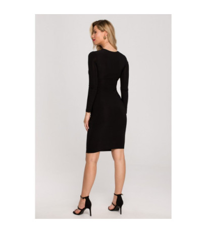 K140 Dress with a crease through the middle - black