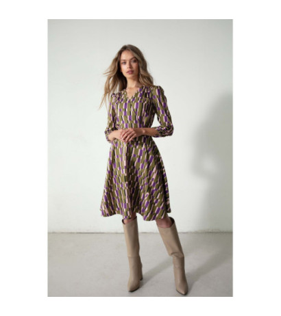 K145 Patterned flared dress...