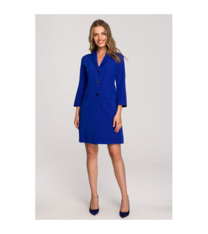 S312 Jacket dress with belt - cornflower blue