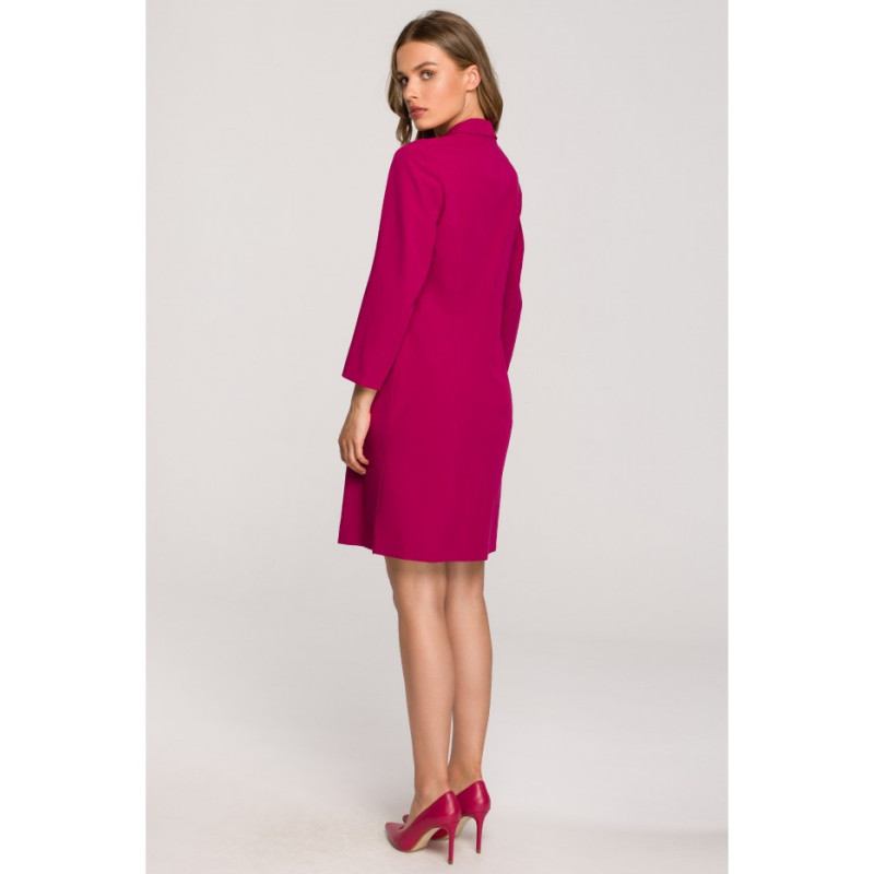 S312 Jacket dress with belt - plum