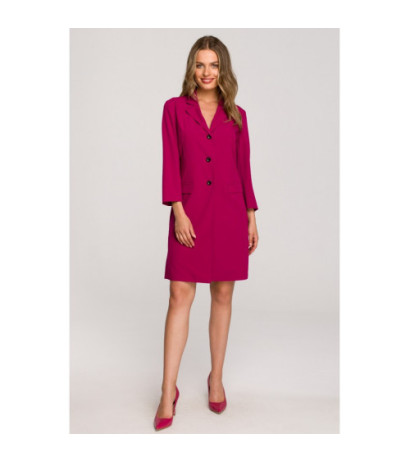 S312 Jacket dress with belt - plum