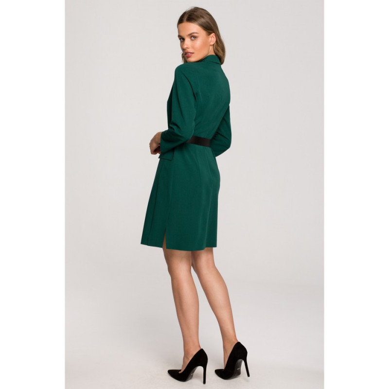 S312 Jacket dress with belt - green